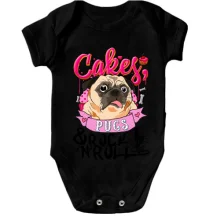 Детское боди Cakes Pugs & Rock`n`Roll